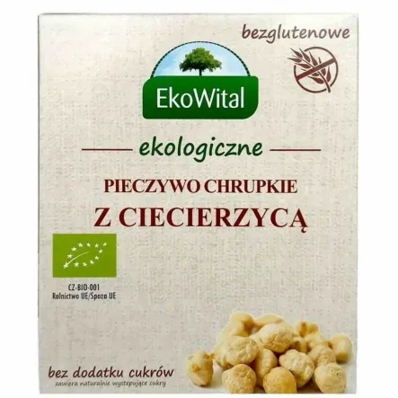 Pieczywo Chrupkie z Ciecierzycą Bezglutenowe Bez Dodatku Cukru Bio 100 g - EkoWital