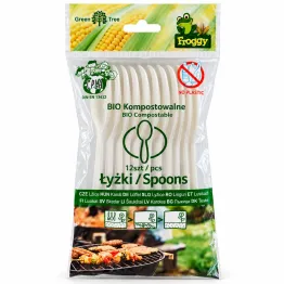 Łyżki Kompostowalne z Kukurydzy 12 Sztuk - Froggy Green Tree
