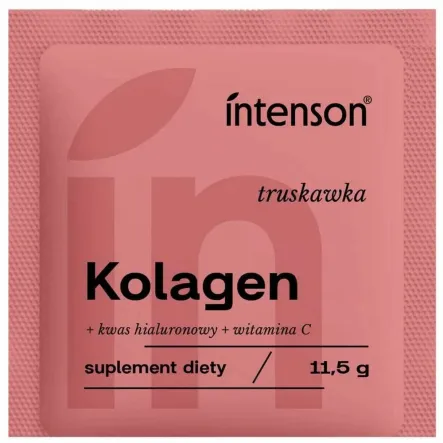 Kolagen z Witaminą C i Kwasem Hialuronowym o Smaku Truskawkowym 11,5 g - Intenson