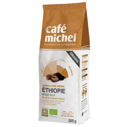 Kawa Ziarnista Arabica 100% Moka Guji Etiopia Bio 500 g - Cafe Michel