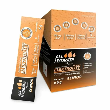 ALLHydrate Elektrolity SENIOR Orange 40 Saszetek - Aliness