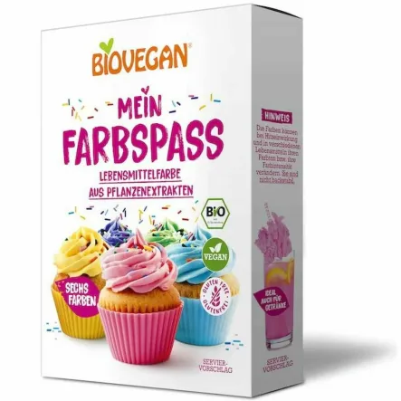 Barwniki Spożywcze w Proszku Bezglutenowe Bio 48 g (6x 8 g) - Biovegan
