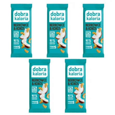 5 x Baton Nerkowce i Kokos 35 g - Dobra Kaloria
