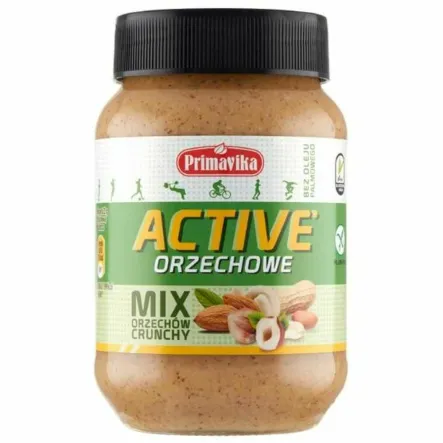 Pasta Mix Orzechów ACTIVE Crunchy 470 g - Primavika