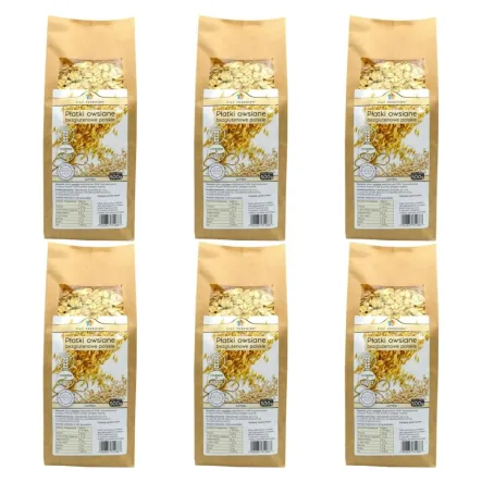 6 x Płatki Owsiane Bezglutenowe JUMBO Polskie 500 g - Pięć Przemian