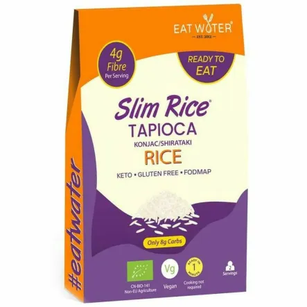 Makaron z Tapioki i Konjac w Kształcie Ryżu Bezglutenowy Bio 200 g - SLIM RICE