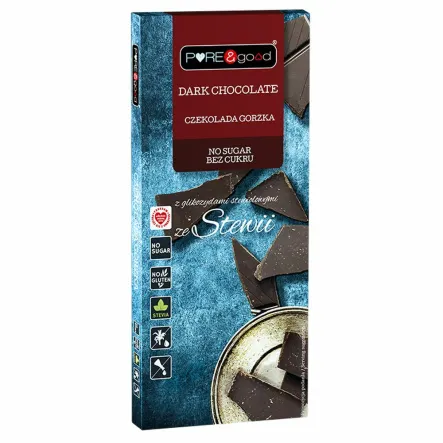 Czekolada Gorzka ze Stewią i Erytrytolem 100 g - Pure and Good