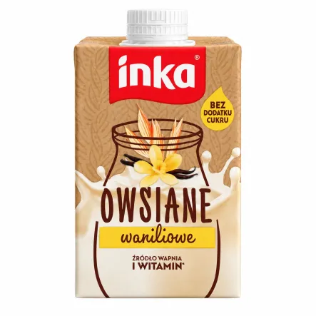 Napój Owsiany Waniliowy z Wapniem i Witaminami Bez Dodatku Cukru 500 ml - Inka