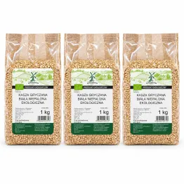 3 x Kasza Gryczana Biała Niepalona Ekologiczna 1 kg - Młyn Kopytowa