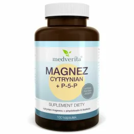 Magnez Cytrynian+ P-5-P 100 Kapsułek - Medverita