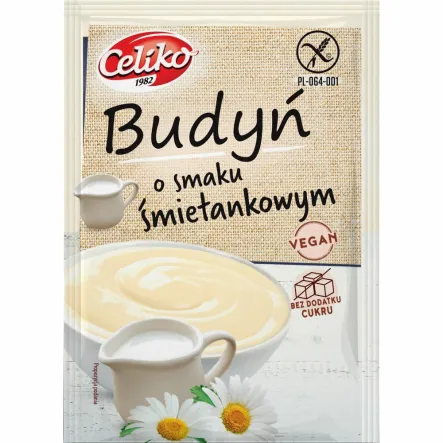 Budyń o Smaku Śmietankowym Bez Dodatku Cukru Bezglutenowy 40 g - Celiko