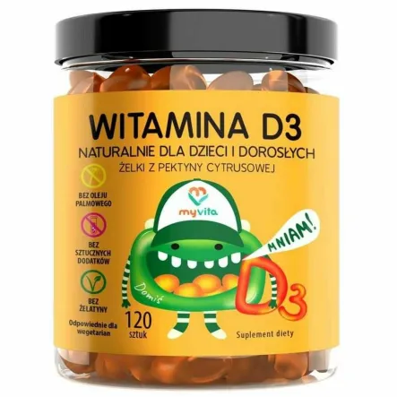 Żelki Naturalne Witamina D3 120 sztuk - MyVita
