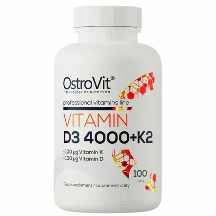 Witamina D3 4000+ K2 100 Tabletek - OstroVit