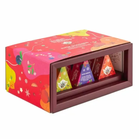 Świąteczny Zestaw Herbat Super Goodness 12 Piramidek - English Tea Shop