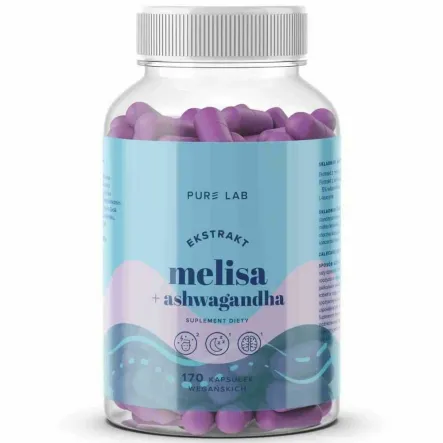 Ekstrakt Melisa+ Ashwagandha 170 Kapsułek - Pure Lab
