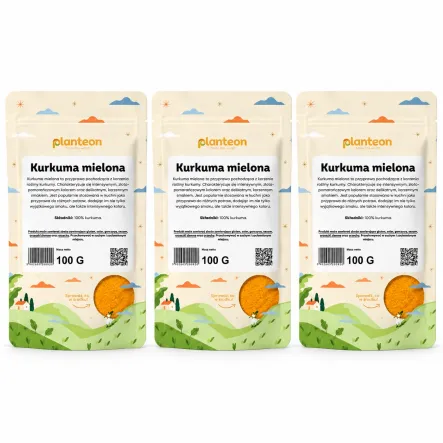 3 x Kurkuma Mielona 100 g - Planteon