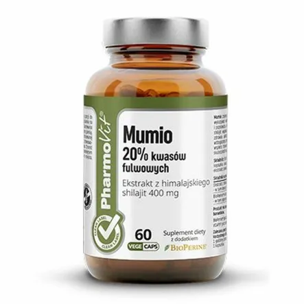 Mumio 20% Kwasów Fulwowych 60 Kapsułek - Pharmovit