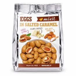 Eggs Słony Karmel do Kieszeni - Prażone Migdały w Białej Czekoladzie ze Słonym Karmelem 65 g - Mixit
