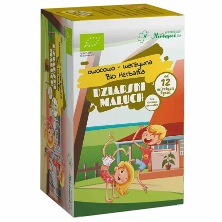 Bio Herbatka Owocowo - Warzywna Dla Dzieci DZIARSKI MALUCH 60 g (20x 3 g) - Herbapol Wrocław