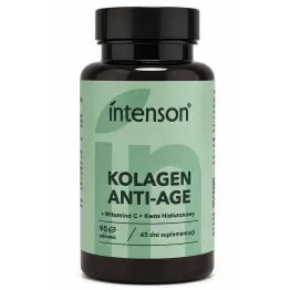Kolagen Anti-Age z Witaminą C i Kwasem Hialuronowym 90 Tabletek - Intenson