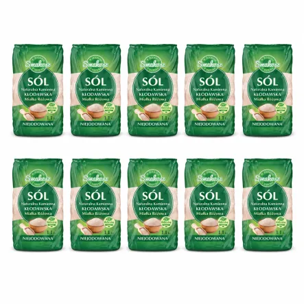 11 kg - Sól Kłodawska Kamienna Naturalna Miałka Różowa Niejodowana 10x 1,1 kg - Smakosz