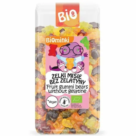 Żelki Misie Bez Żelatyny Bezglutenowe Bio 400 g - Biominki