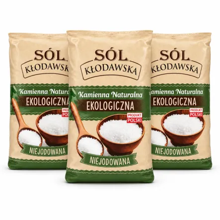 3 x Sól Kłodawska Ekologiczna Naturalna 1100 g Kopalnia Kłodawa