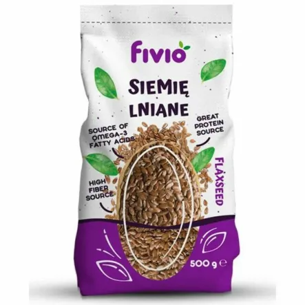 Siemię Lniane Brązowe Ziarno 500 g - Fivio