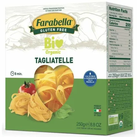 Makaron Kukurydziano-Ryżowy Tagliatelle Bezglutenowy Bio 250 g - Farabella