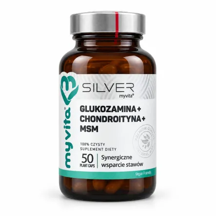 Glukozamina+ Chondroityna+ MSM z Witaminą C 50 Kapsułek - MyVita Silver