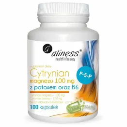 Cytrynian Magnezu z Potasem Oraz B6 100 Vege Kapsułek - Aliness