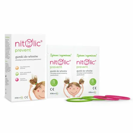 Nitolic Prevent Plus - Gumki Chroniące Przed Wszawicą 4 sztuki - ICB Pharma