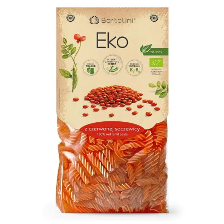 Makaron z Soczewicy Czerwonej Świderki Bio 250 g - Bartolini