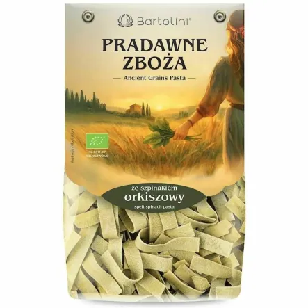 Makaron Orkiszowy ze Szpinakiem Pappardelle Wstążka EKO 250 g - Bartolini Pradawne Zboża