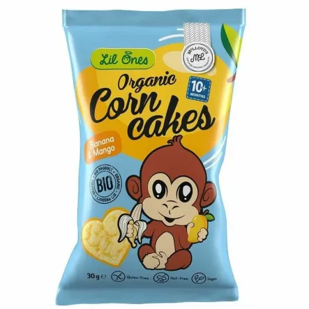 Chrupki Kukurydziane Banan Mango Bezglutenowe Bio 30 g - McLloyd's