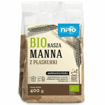 Kasza Manna z Płaskurki Pełnoziarnista Bio 400 g - Niro