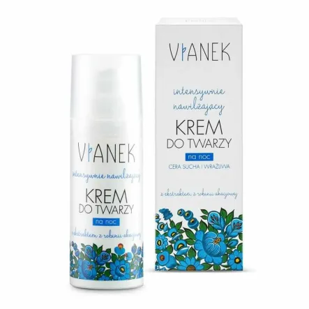Intensywnie Nawilżający Krem do Twarzy na Noc 50 ml - Vianek