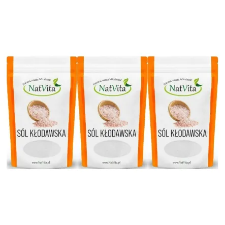 3 x Sól Kłodawska Kamienna Różowa Miałka 4 kg - Natvita