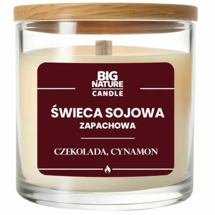 Świeca Sojowa o Zapachu Czekolada - Cynamon 225 g - Big Nature