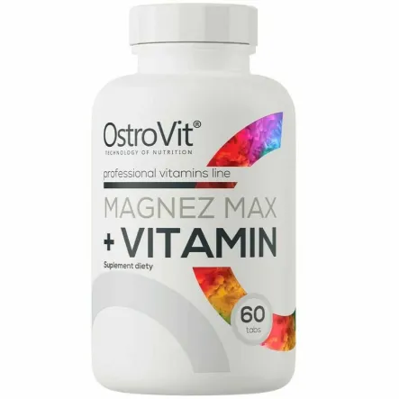 Magnez Max+ Witaminy B, C, E 60 Tabletek - OstroVit
