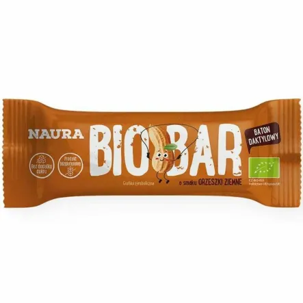 Baton Daktyle i Orzeszki Bez Dodatku Cukru Bezglutenowy Bio 35 g - Naura