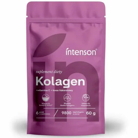 Kolagen +Witamina C +Kwas Hialuronowy 60 g - Intenson