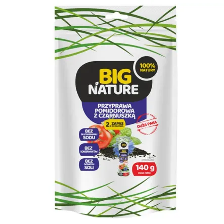 Zapas Przyprawa Pomidorowa z Czarnuszką 140g  - Big Nature - Przecena Krótka Data Minimalnej Trwałości