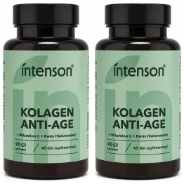2 x Kolagen Anti-Age z Witaminą C i Kwasem Hialuronowym 90 Tabletek - Intenson