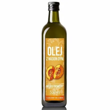 Olej z Pestek Dyni Nierafinowany Tłoczony na Zimno 500 ml - Vitafarm