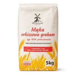 Mąka Orkiszowa Graham Typ 1850 Pełnoziarnista 5 kg - Młyn Kopytowa