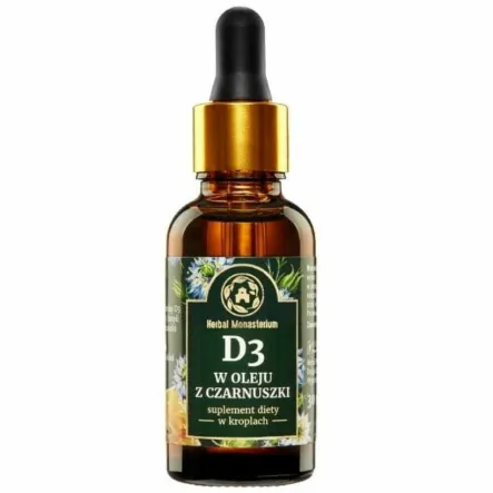 Witamina D3 w Oleju z Czarnuszki Krople 30 ml - Herbal Monasterium