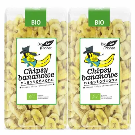 2 x Chipsy Bananowe Niesłodzone Bio 350 g - Bio Planet