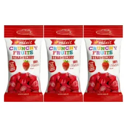 3 x Chrupiąca Truskawka do Kieszeni (Owoce Liofilizowane) 13 g - Mixit