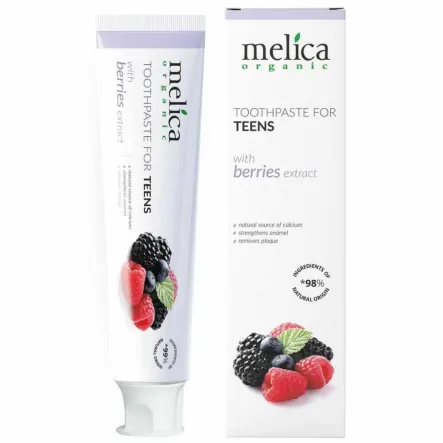 Pasta do Zębów Dla Nastolatków Bez Fluoru Owoce Leśne 100 ml - Melica Organic